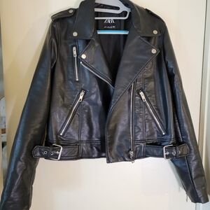 Zara faux leather jacket size large